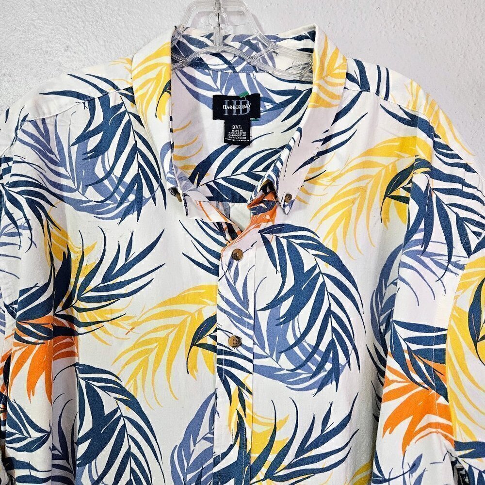 VTG HARBOR BAY HAWAIIAN CASUAL COTTON MENS SHIRT SIZE 3 XL - Picture 2 of 5
